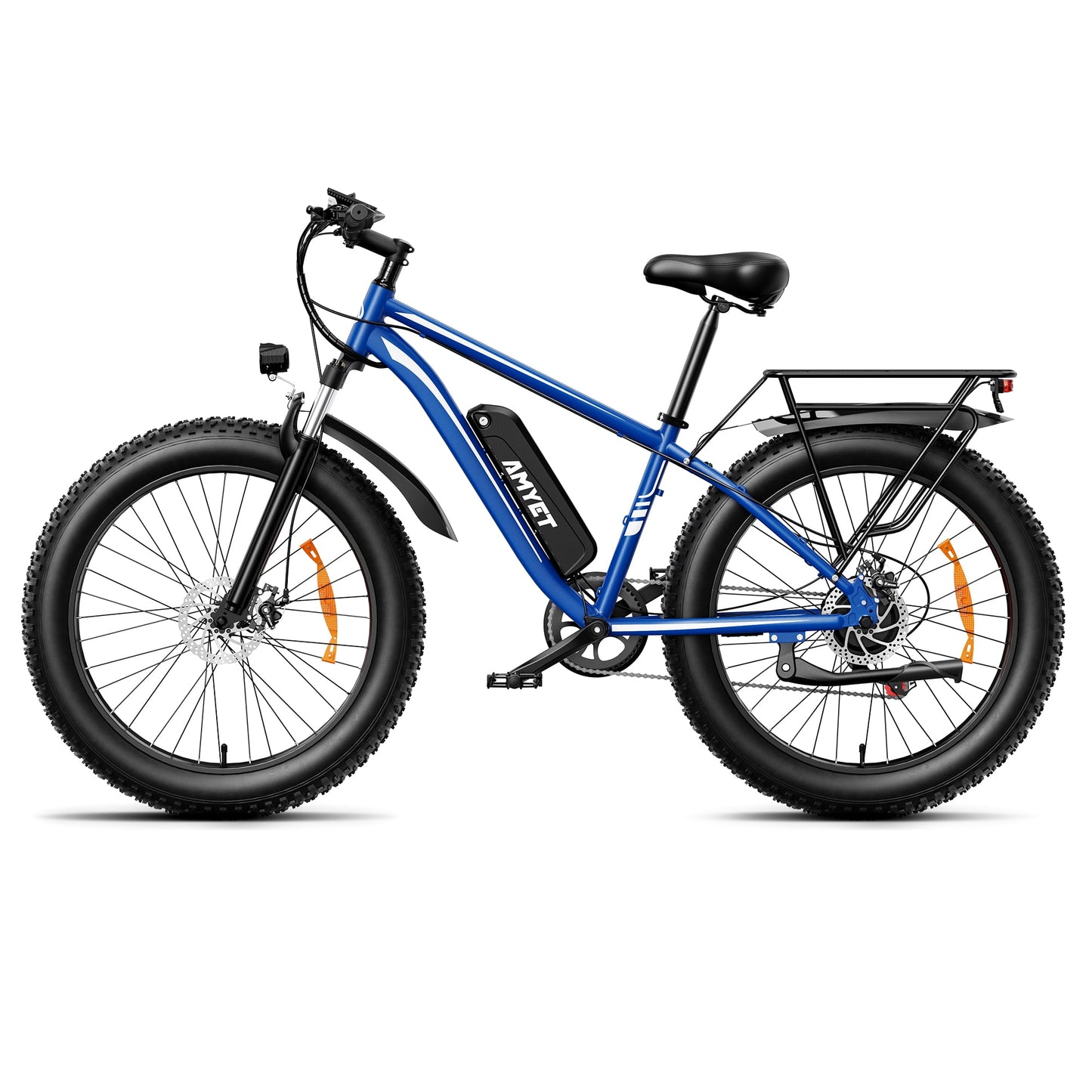 AMYET EB26 Electric Bike for Adults, 26" Fat Tire E-Mountain Bicycle, 750W Motor 48V 15Ah 7-Speed Ebike UL2849
