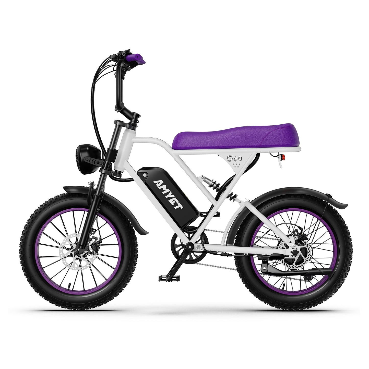 AMYET G60 Peak 1500W Electric Bike, 20" Fat Tire E-Mountain Bikes, 48V 20Ah 32MPH Ebike for Adults Full Suspension UL2849