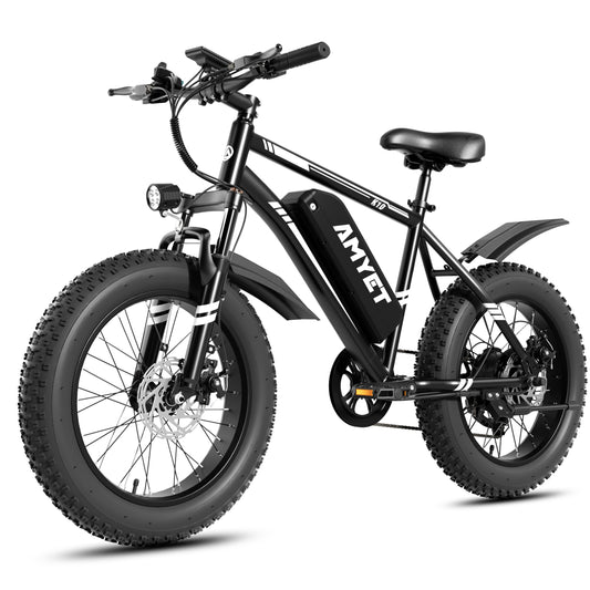AMYET 1000W Electric Bike, 20" Fat Tire Ebike 28MPH 48V 15Ah E-Mountain Bicycles UL2849