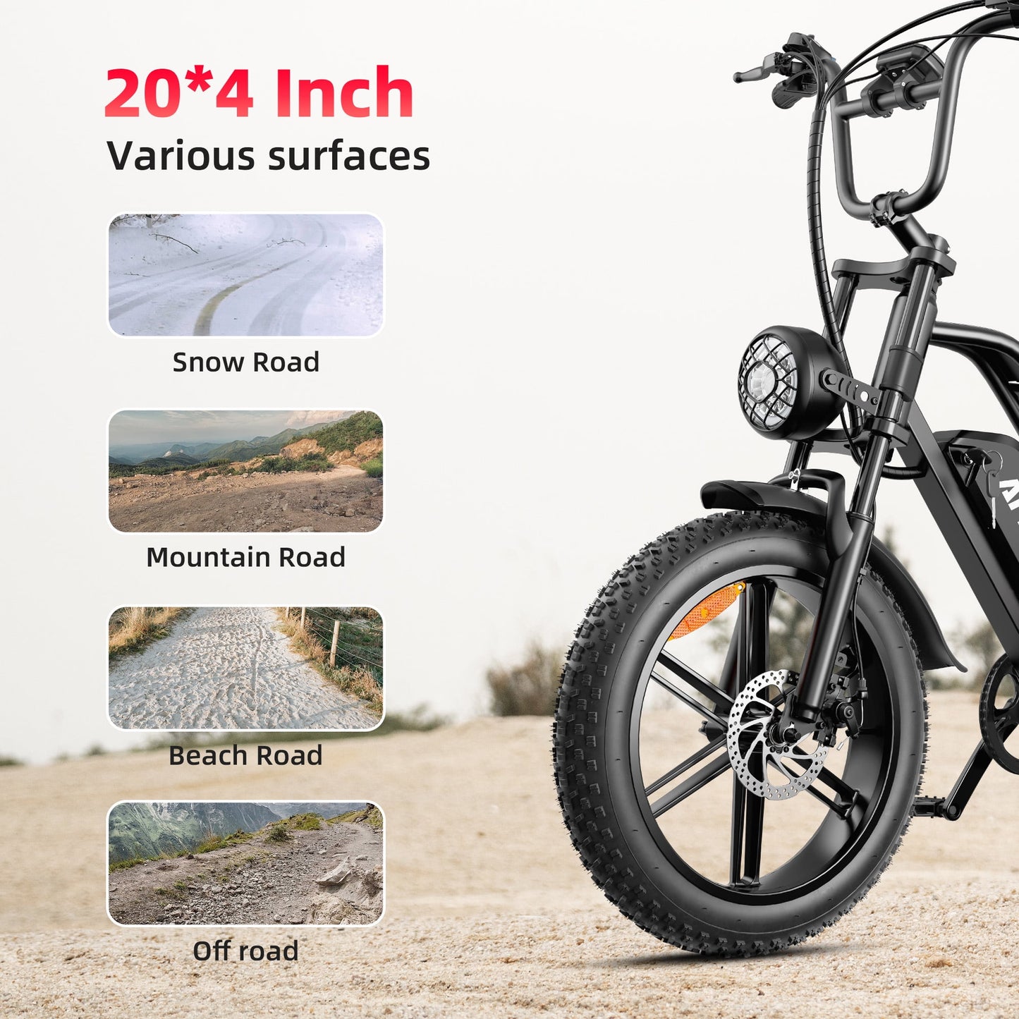 AMYET G60 Peak 1500W Electric Bike, 20" Fat Tire E-Mountain Bikes, 48V 20Ah Ebike for Adults Full Suspension UL2849