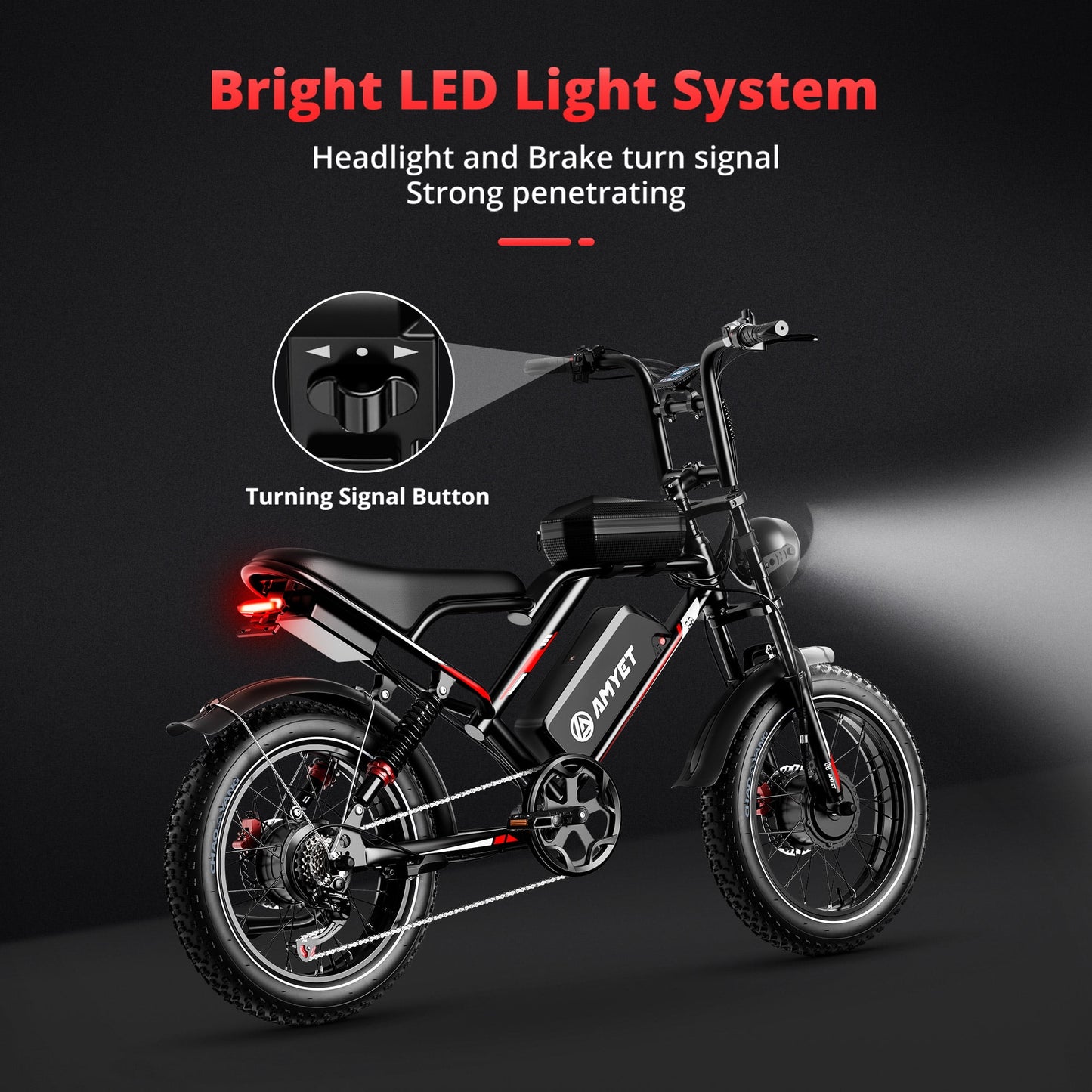 AMYET S8 Electric Bike, 20"*4.0 Fat Tire E-Mountain Bicycle, Peak 3000W Dual Motor 48V 25AH Electric Motorcycle for Adults 2849