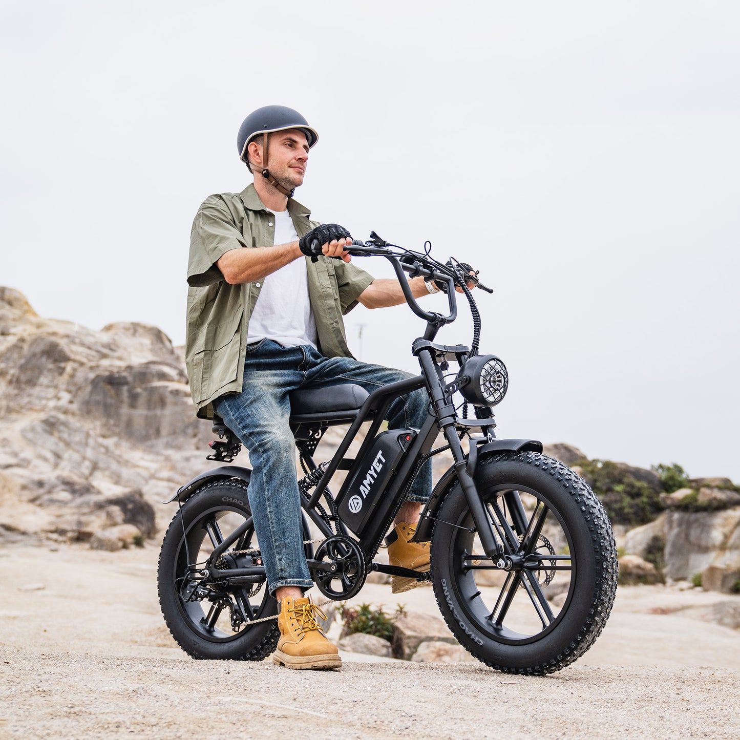 AMYET G60 Peak 1500W Electric Bike, 20" Fat Tire E-Mountain Bikes, 48V 20Ah 32MPH Ebike for Adults Full Suspension UL2849