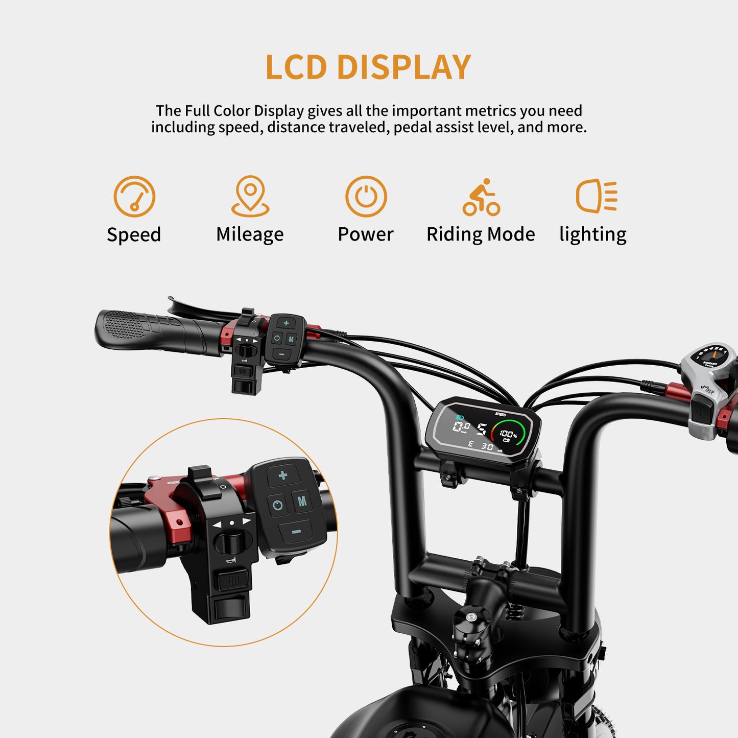 AMYET S6 Electric Bike for Adults, 20" Fat Tire E-Mountain Bicycle, Peak 3000W Dual Motor 52V 50AH 7-Speed Ebike UL2849