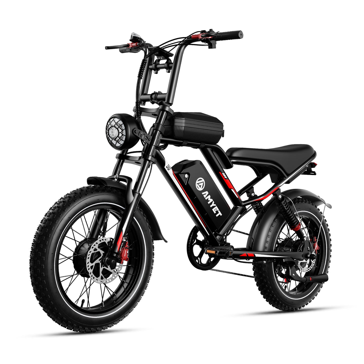 AMYET S8 3000W Peak Dual Motor AWD Electric Bike for Adult, 20" Fat Tire Ebike 48V 25AH 34MPH E-Mountain Bicycle UL2849