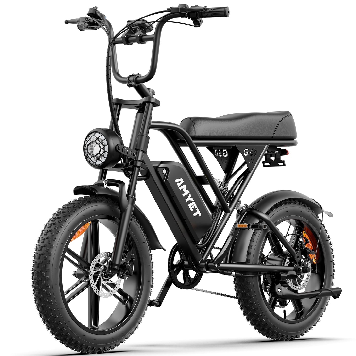 AMYET G60 Peak 1500W Electric Bike, 20" Fat Tire E-Mountain Bikes, 48V 20Ah 32MPH Ebike for Adults Full Suspension UL2849