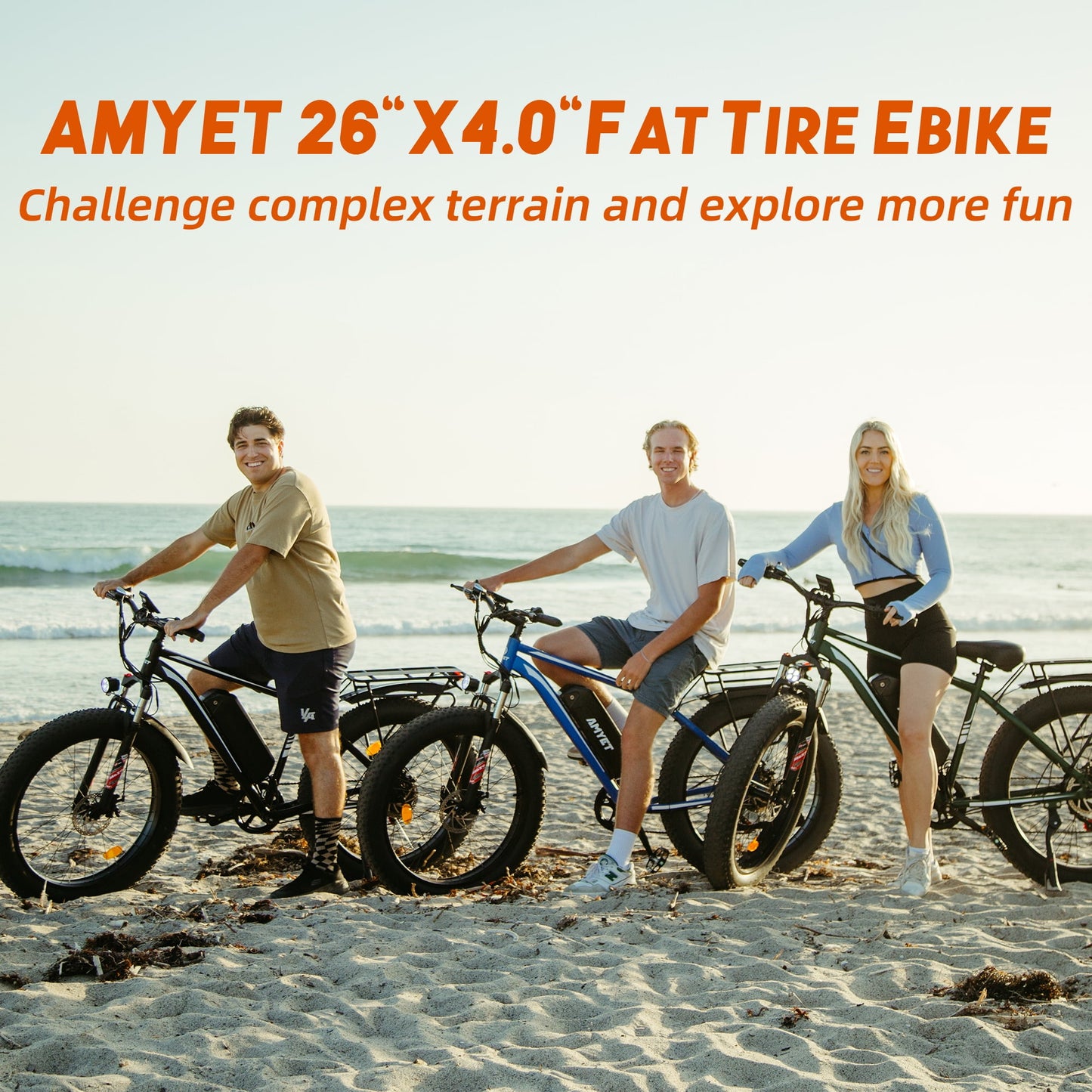 AMYET EB26 Electric Bike for Adults, 26" Fat Tire E-Mountain Bicycle, 750W Motor 48V 15Ah 7-Speed Ebike UL2849